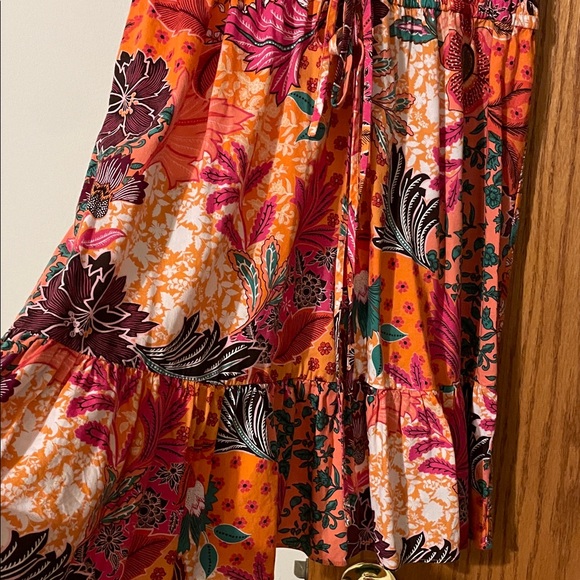 LOFT Patchwork Bloom Smocked Tie Waist Dress - Size S - Picture 10 of 15